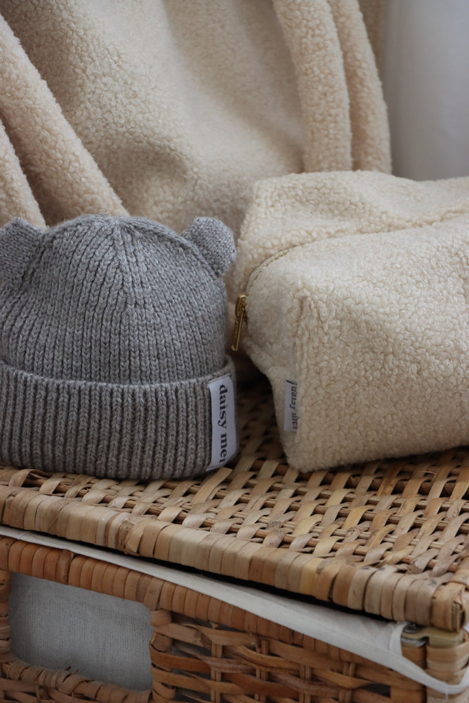 כובע צמר טדי- אפור בהיר