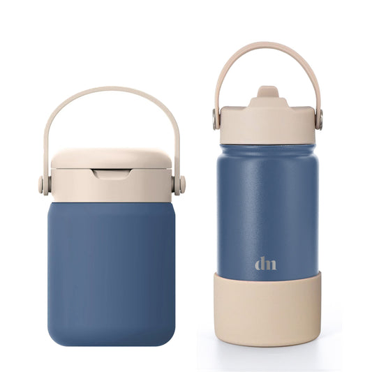 סט בקבוק&FOOD JAR - כחול כהה