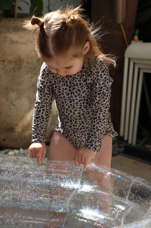 בגד ים שלם שרוול ארוך- מנומר