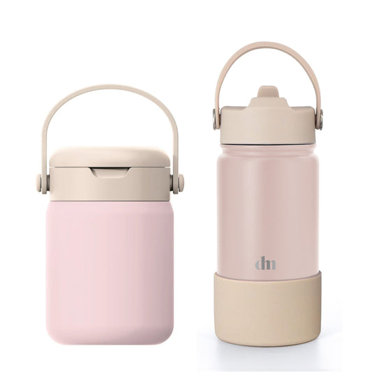 סט בקבוק&FOOD JAR - ורוד בהיר