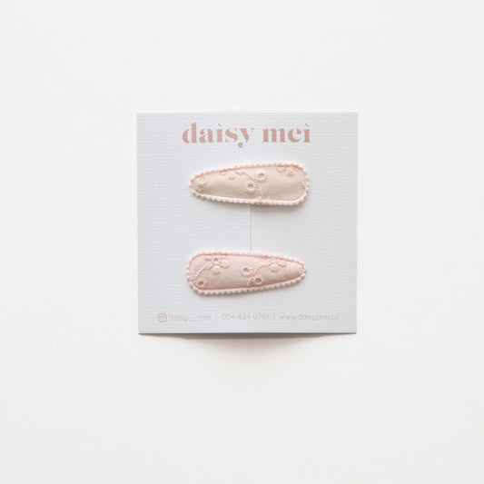 סיכות סופיה- תחרה פרחים ורוד